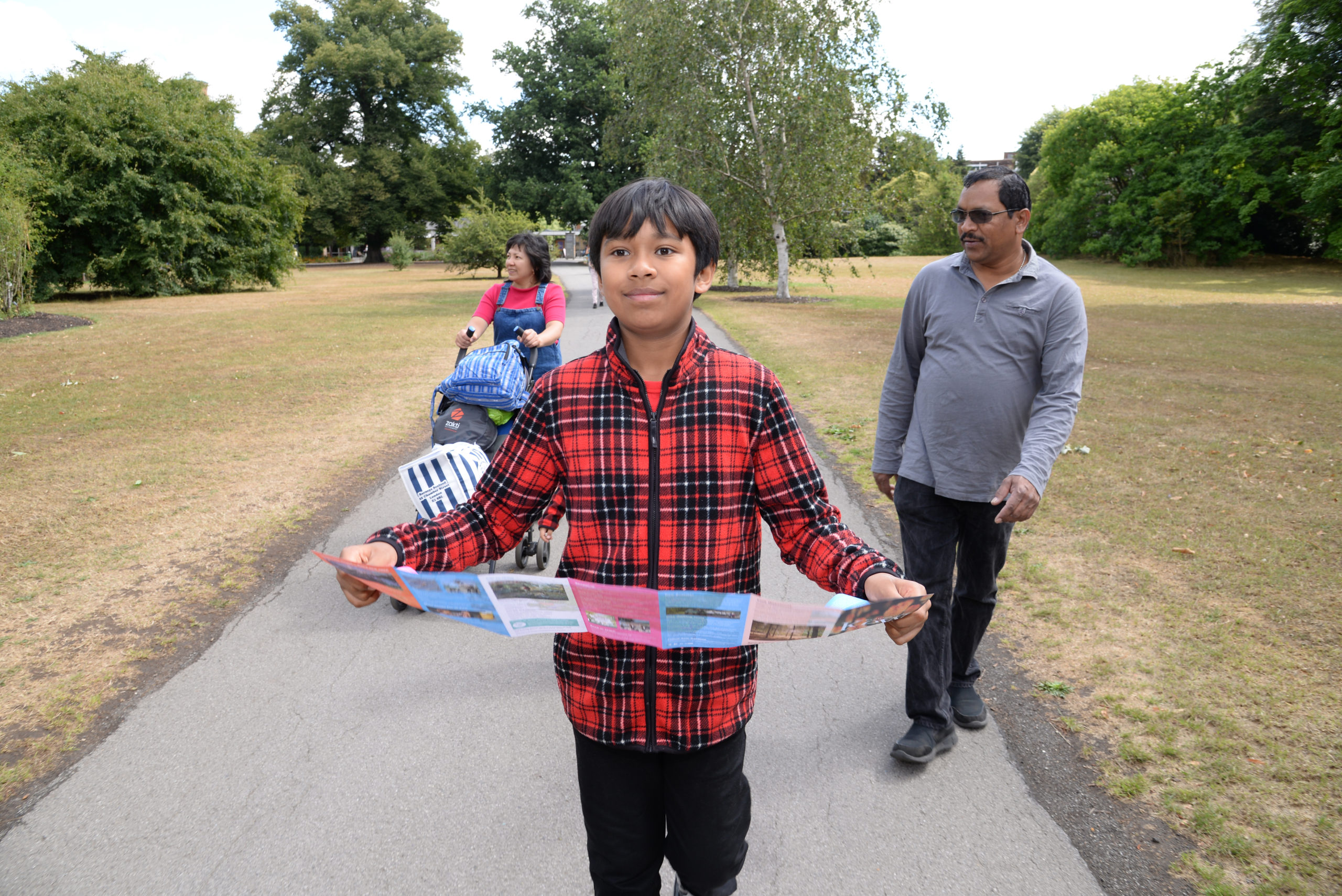 Family walking in the park