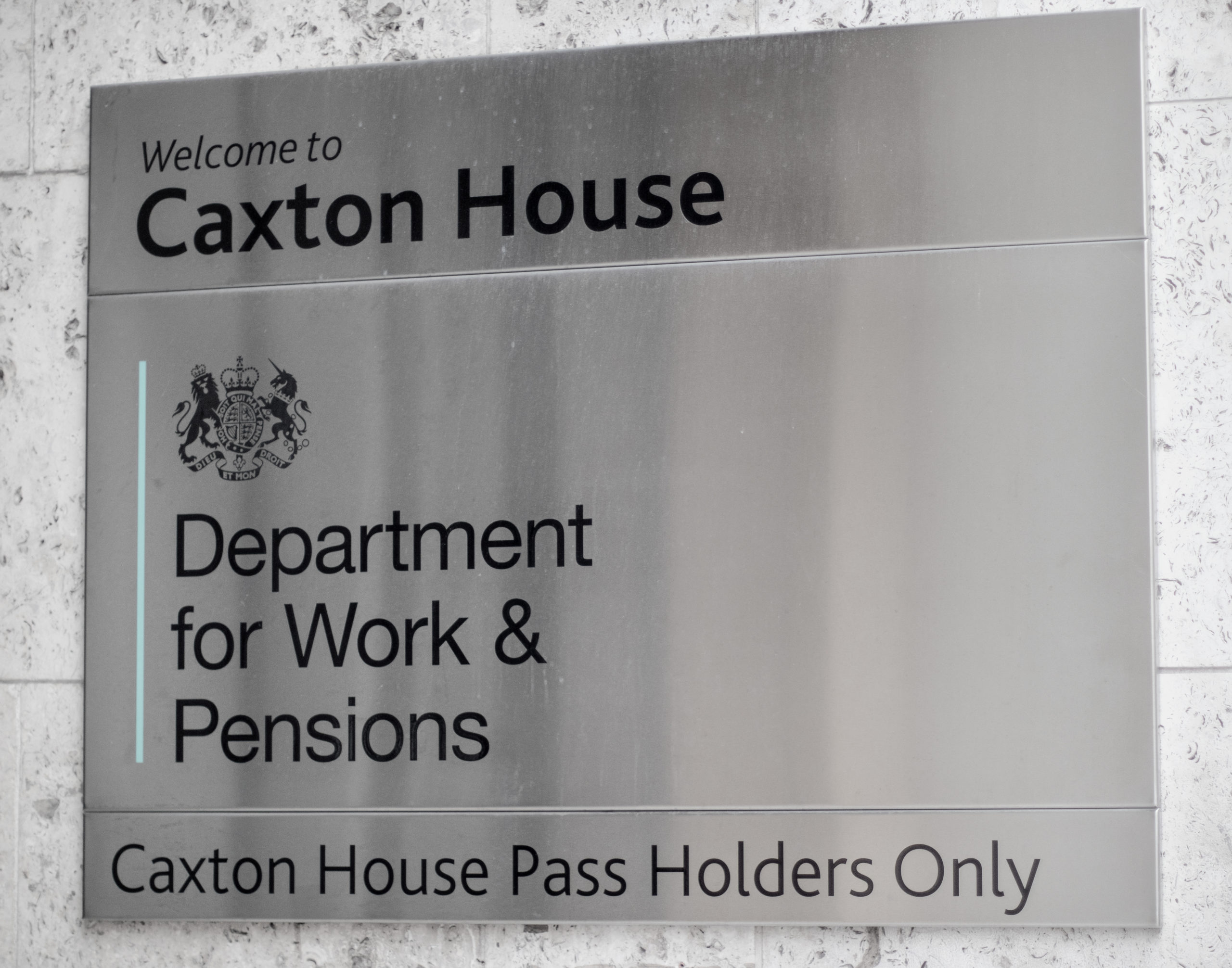 Department for Work and Pensions (DWP) building sign