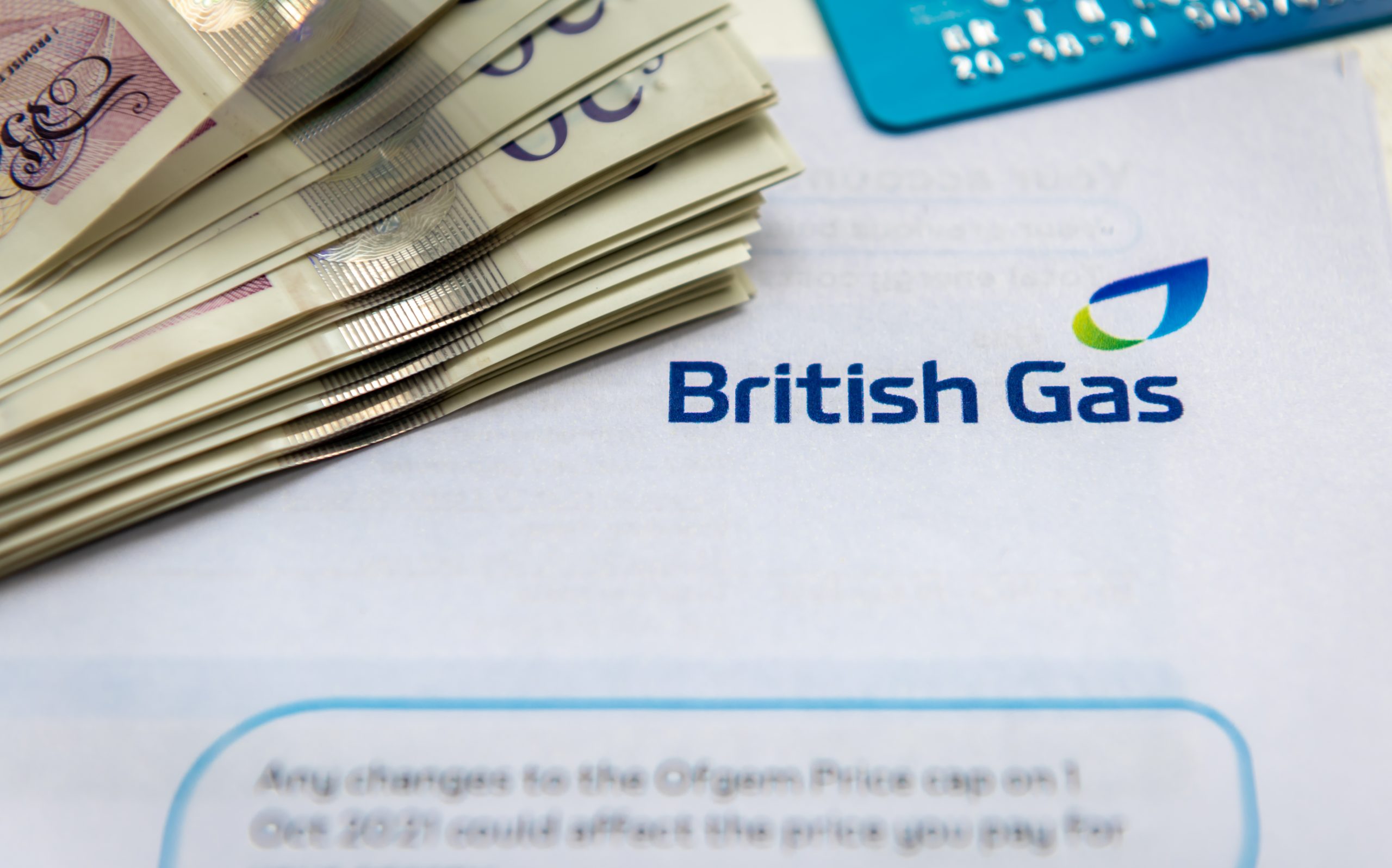 A close up of a British Gas bill