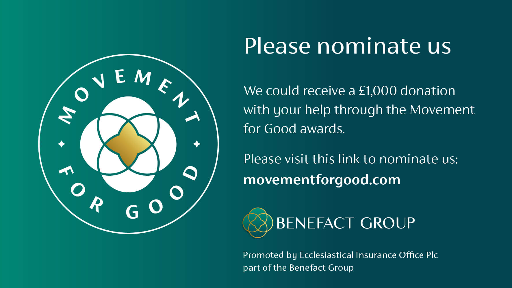 Movement for Good Awards: Nominate Contact to win £1,000