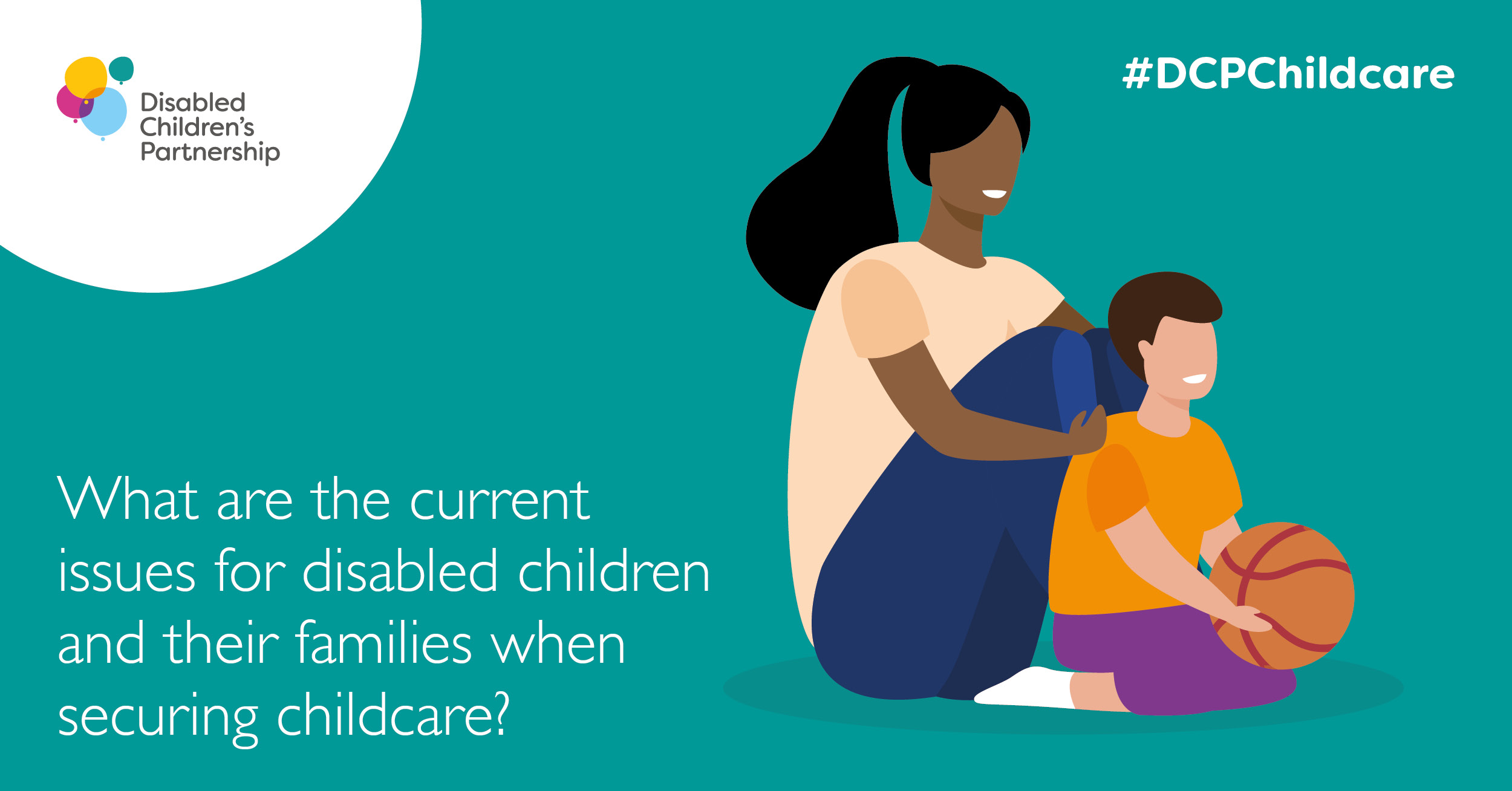 DCP childcare survey banner - graphic showing family