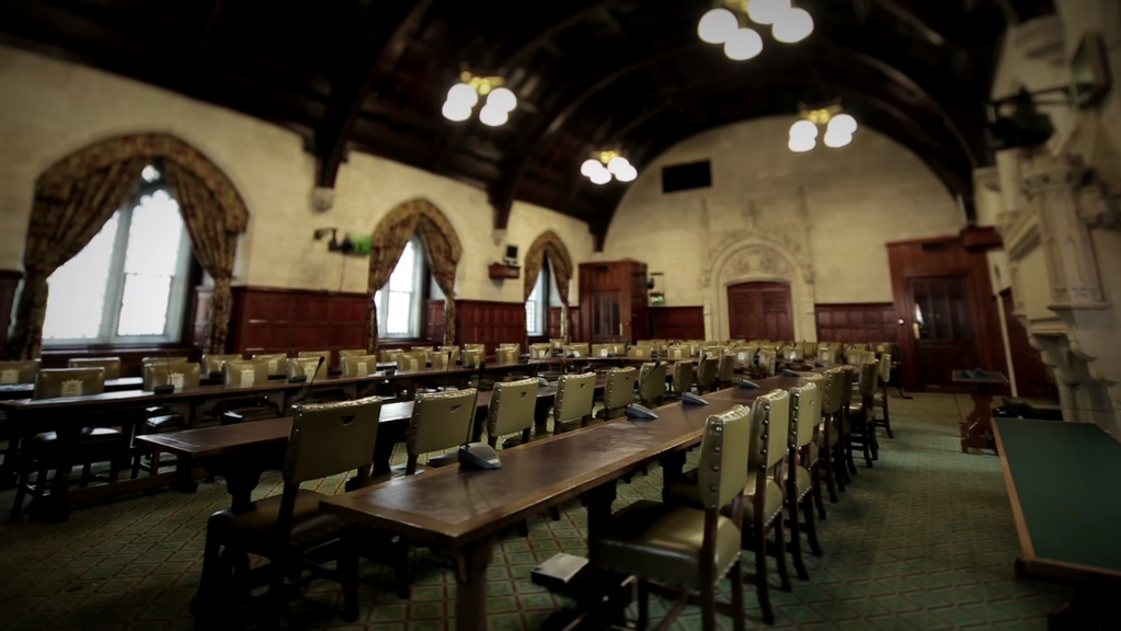 An empty Westminster Hall committee room