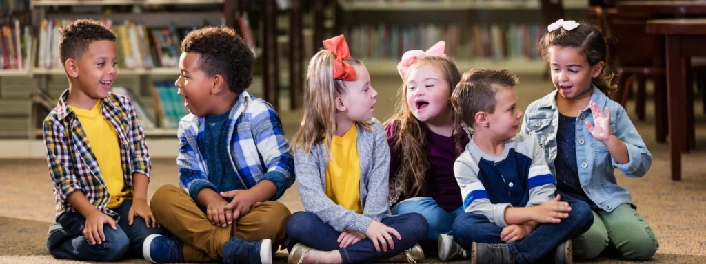 Fledglings banner image - group of children sitting in a row smiling and laughing