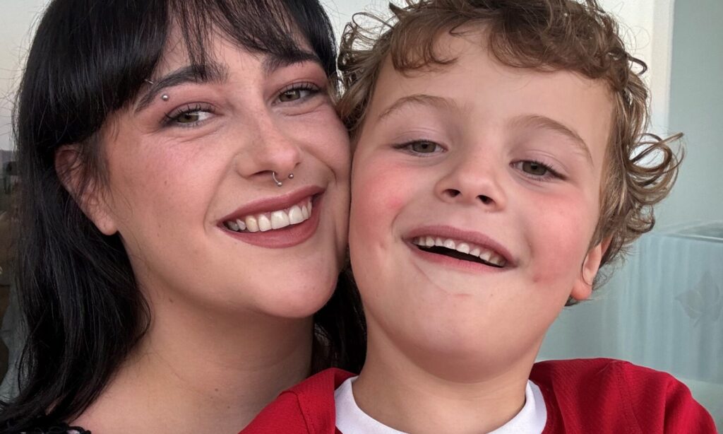 Mum Sally with her son Logan