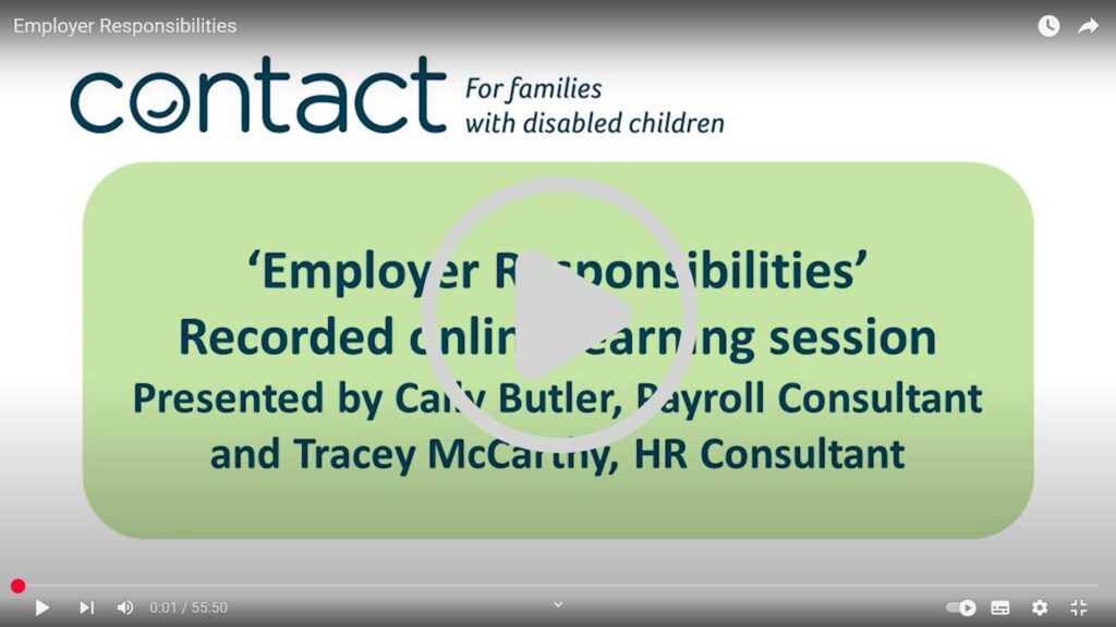 Employer responsibilities online learning session with play button