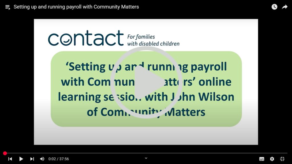 Setting up payroll with community matters online learning session with play button