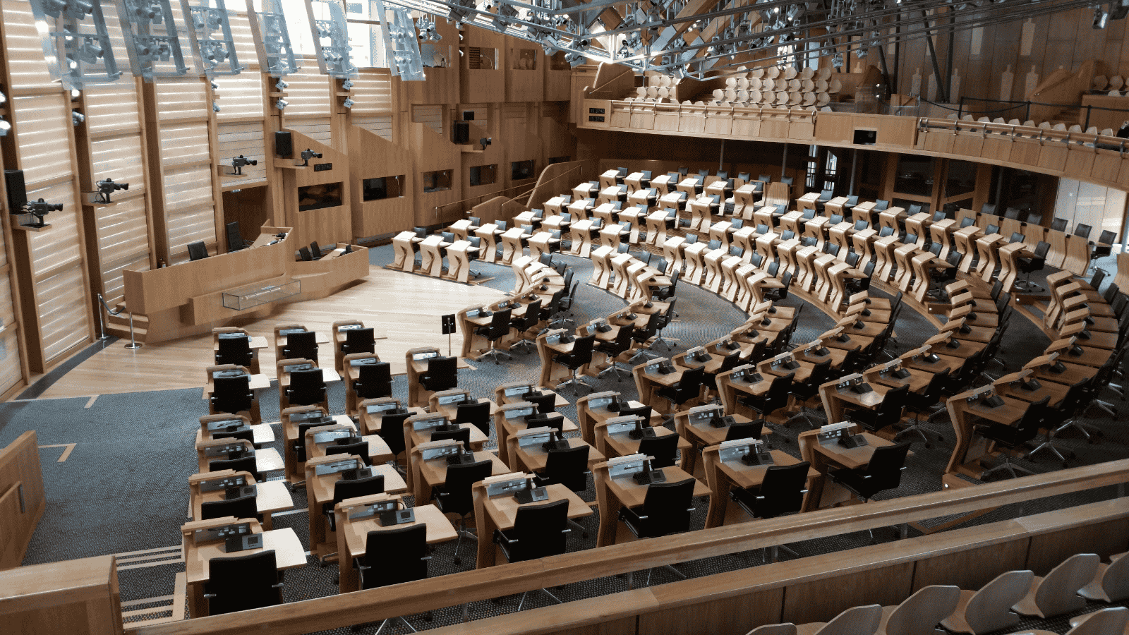 Inside the Scottish Parliament building.
