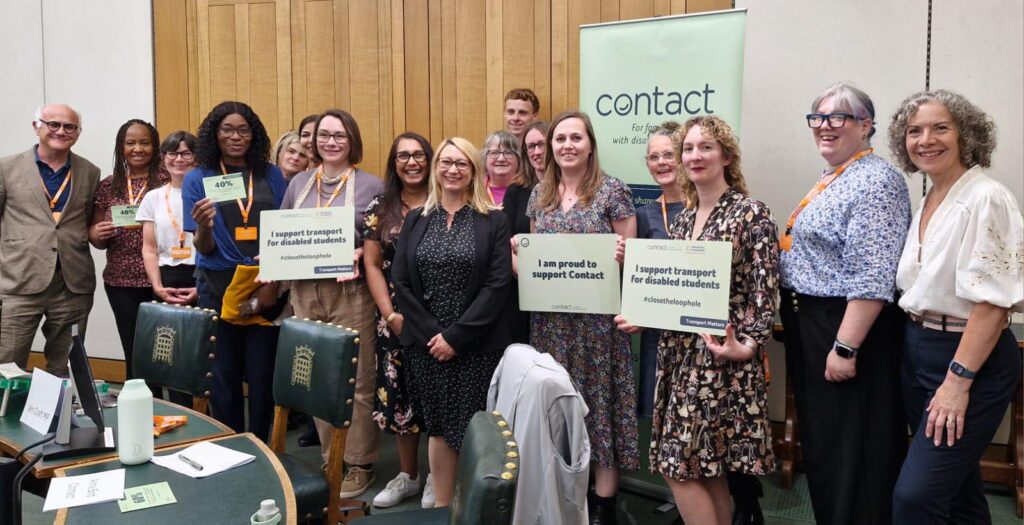 Parents and MPs at Contact's School Transport Matters event in Parliament