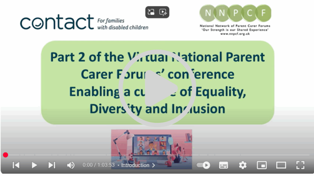 Enabling a culture of equality diversity and inclusion video screenshot with white play button