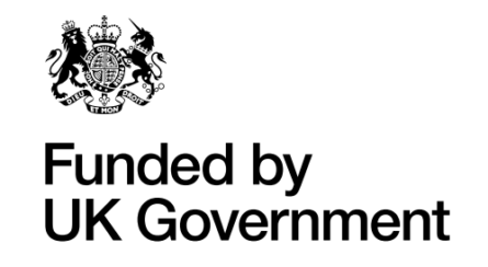Funded by UK Government black logo on white background
