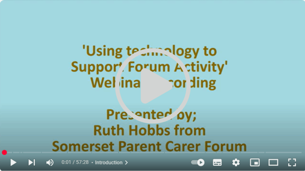 Using technology to support forum activity video screenshot with white play button