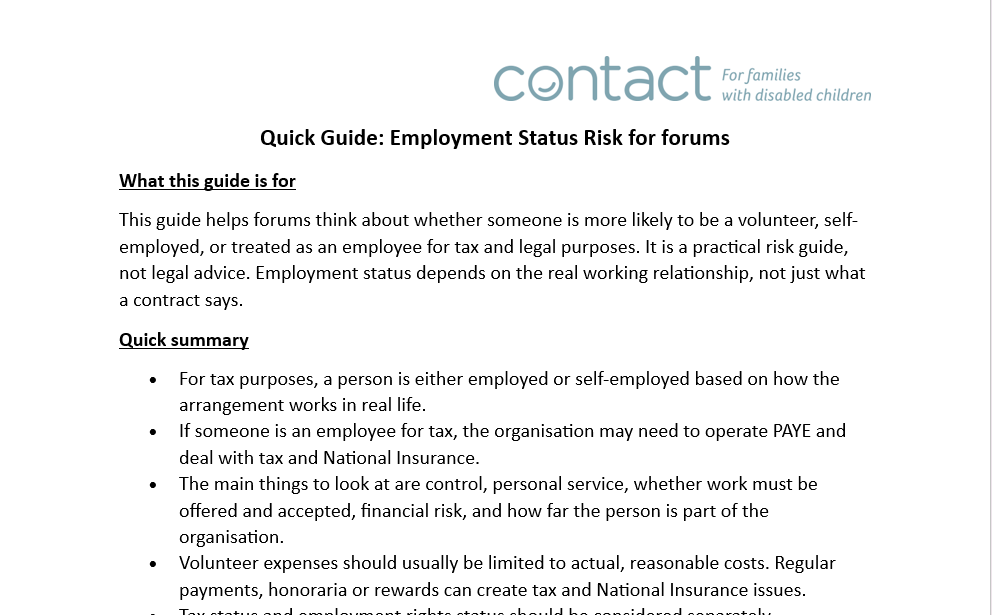 Quick guide employment status risk for forum picture of first page